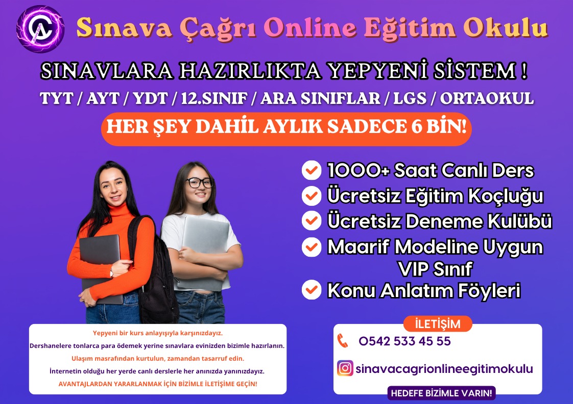 Sınava Çağrı Online Eğitim Okulu tanıtım afişi